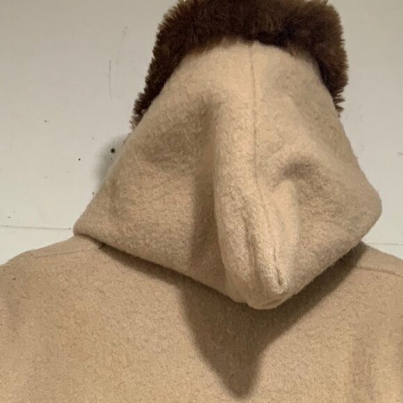 VINTAGE HUDSON'S BAY WOOL FAUX FUR TRIM HOODED JACKETS SIZE S - Picture 7 of 12